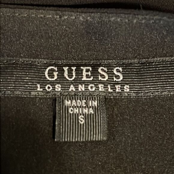 Guess Black with Floral Print Ruffled Cold Shoulder Long Sleeve Mini Dress SZ S - Picture 15 of 16